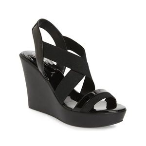 Charles By David Patent Wedges Sandals Size 7 (US)